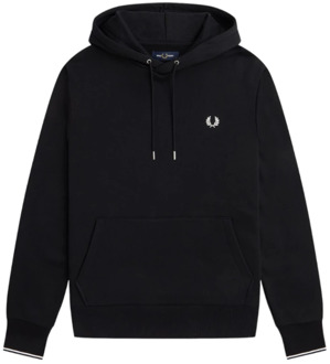 Fred Perry Hoodie met logoborduring Zwart - S