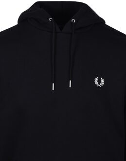 Fred Perry Hoodie met logoborduring Zwart