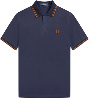 Fred Perry Iconische Twin Tipped Polo - Navy/Nut Fred Perry , Blue , Heren - 3XS