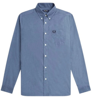Fred Perry Katoenen Dotton Down Overhemd Fred Perry , Blue , Heren - M