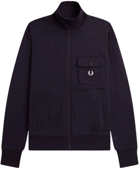 Fred Perry Kenmerkende Stijl Zip Sweater Fred Perry , Black , Heren