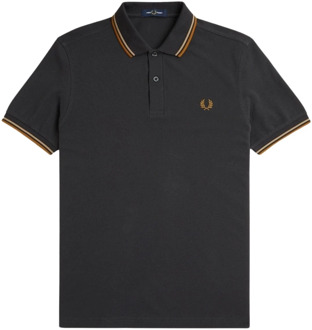 Fred Perry Klassieke katoenen polo met getipte details Fred Perry , Gray , Heren - S