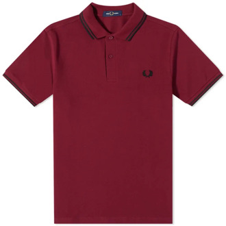 Fred Perry Klassieke Slim Fit Twin Tipped Polo Shirt Fred Perry , Red , Heren - XS