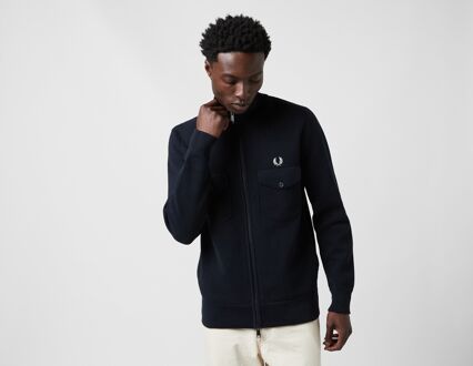 Fred Perry Knitted Track Jacket, Navy - M