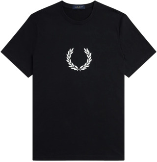 Fred Perry Laurel Wreath Grafisch T-Shirt Fred Perry , Black , Heren - 2Xl,Xl,L,M,S