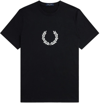 Fred Perry Laurel Wreath Grafisch T-shirt Fred Perry , Black , Heren - 2Xl,Xl,L,M