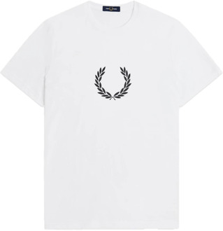 Fred Perry Laurel Wreath Grafisch T-Shirt Fred Perry , White , Heren - 2Xl,Xl,L,M