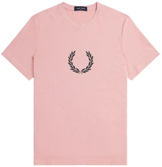 Fred Perry Laurel Wreath Pink Chalk T-shirt Fred Perry , Pink , Heren - 2Xl,Xl,L,M,S