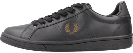 Fred Perry Leren Casual Sneakers voor Mannen Fred Perry , Black , Heren - 41 EU