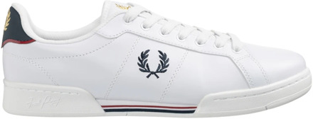 Fred Perry Leren Vetersluiting Sneakers Fred Perry , White , Heren - 43 Eu,41 Eu,44 Eu,40 Eu,40 1/2 Eu,42 EU