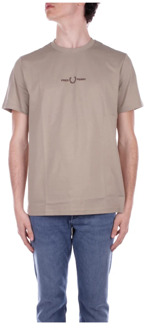 Fred Perry Logo Front T-shirts en Polos Fred Perry , Beige , Heren - Xl,L,M,S