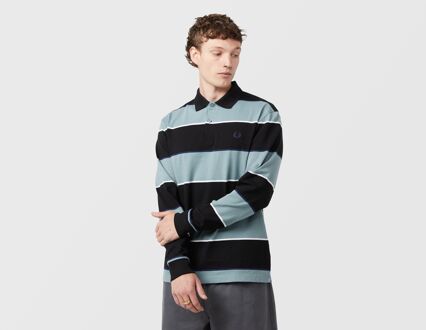 Fred Perry Long Sleeve Striped Polo Shirt, blauw - M