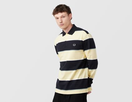 Fred Perry Long Sleeve Striped Polo Shirt, geel