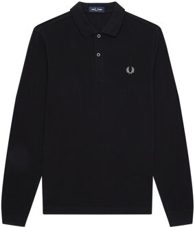 Fred Perry Longsleeve Plain Shirt - Zwarte Longsleeve - M