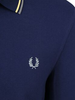 Fred Perry Longsleeve Polo Navy 48A Donkerblauw - L,XXL