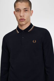 Fred Perry Longsleeve Polo Navy U86 Donkerblauw - M,XL