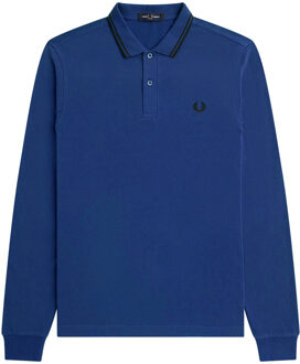 Fred Perry LS Twin Tipped Shirt - Polo met Lange Mouw Blauw