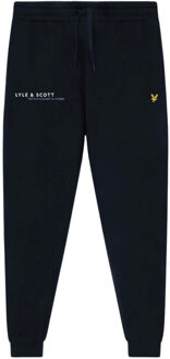 Fred Perry Lyle & Scott marineblauwe joggingbroek met gecoordineerde print - maat