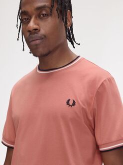 Fred Perry M1588 Twin Tipped T-shirt Roze - L,M,S,XL,XXL