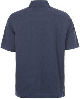 Fred Perry Men's Fred Perry Pocket Detail Oxford Short Sleeve Shirt in Navy
