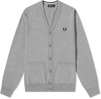 Fred Perry Merino Cotton Classic Cardigan Fred Perry , Gray , Heren - Xl,L