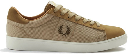 Fred Perry Mesh Nubuck Sneakers Warm Stone Stijl Fred Perry , Brown , Heren - 44 Eu,40 Eu,41 EU