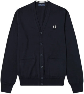 Fred Perry Moderne Merinowollen Cardigan Fred Perry , Black , Heren - L,M
