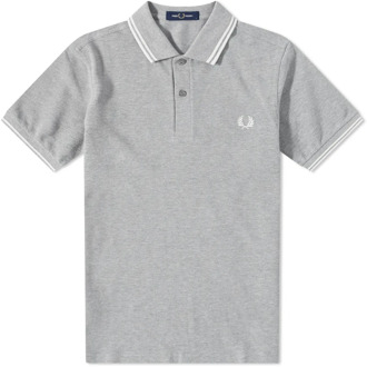 Fred Perry Moderne Twin Tipped Polo Fred Perry , Gray , Heren - 2Xl,Xl,L,3Xl
