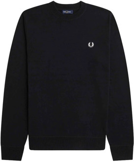 Fred Perry O-hals trui wol - zwart -  Maat: XL