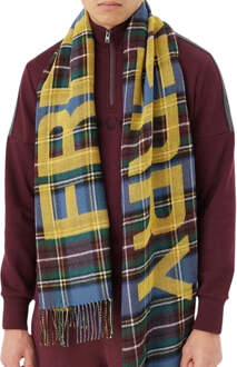 Fred Perry oversized merk Tartan marineblauwe sjaal