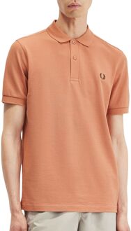 Fred Perry Plain Polo Heren oranje - donkergroen - S