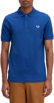 Fred Perry Plain Shirt - Kobaltblauwe Polo - L