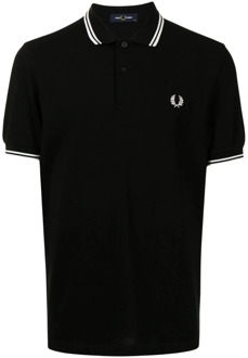 Fred Perry Polo Shirt Dubbele Streep Zwart Fred Perry , Black , Heren - 2Xl,Xl