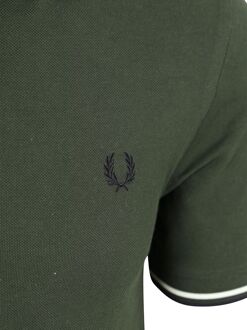 Fred Perry Polo Twin Tipped M3600 Donkergroen 53A - 3XL,L,M,XL,XXL