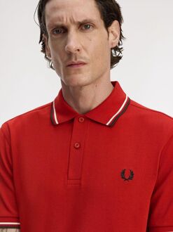 Fred Perry Polo Twin Tipped M3600 Rood 74A - L,M,XL,XXL