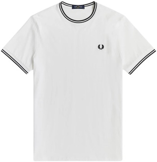 Fred Perry Profiel T-shirt Fred Perry , White , Heren - 2Xl,Xl,L,M