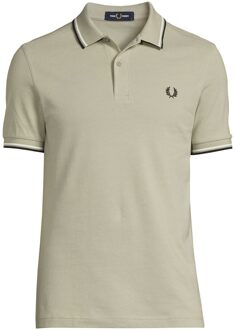 Fred Perry regular fit polo met contrastbies seagrass Groen