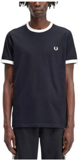 Fred Perry Retro Ringer T-Shirt Fred Perry , Black , Heren - 2Xl,Xl,L