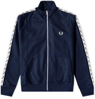 Fred Perry Retro Taped Track Jacket Fred Perry , Blue , Heren - 2Xl,Xl,L,M,S