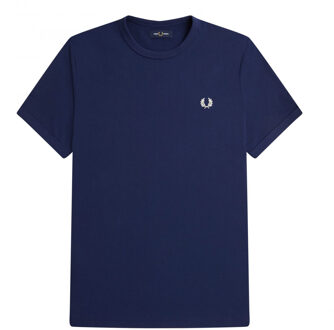 Fred Perry Ringer T-Shirt - Donkerblauw T-Shirt Navy - L
