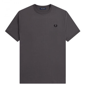 Fred Perry Ringer T-Shirt - Donkergrijs Herenshirt - S