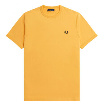 Fred Perry Ringer T-Shirt - Katoenen T-Shirt Heren Geel - L