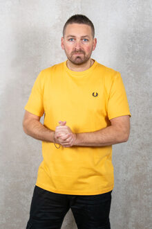 Fred Perry Ringer T-Shirt - Katoenen T-Shirt Heren Geel - M