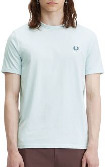 Fred Perry Ringer T-Shirt Lichtblauw - L,M,S,XL,XXL