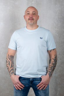 Fred Perry Ringer T-Shirt Lichtblauw - L,M,S,XL,XXL