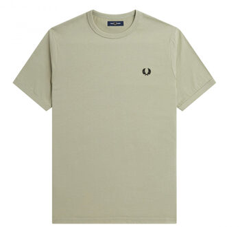 Fred Perry Ringer T-shirt - Mannen - licht groen/wit