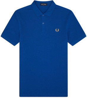 Fred Perry Slim Fit Midway Buttoned Piqué Polo Fred Perry , Blue , Heren - S