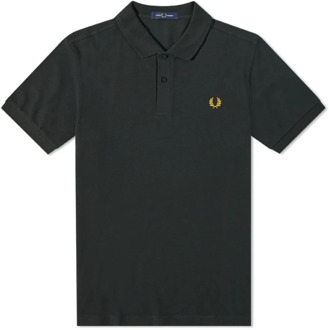 Fred Perry Slim Fit Plain Polo Nachtgroen / Honinggoud Fred Perry , Green , Heren - 3XL