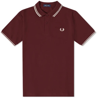 Fred Perry Slim Fit Twin Tipped Polo - Eigentijds Model Fred Perry , Red , Heren - 2Xl,Xl,L,M,S,3Xl