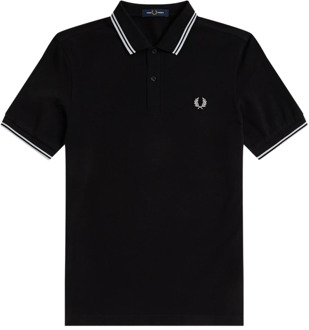Fred Perry Slim Fit Twin Tipped Polo Fred Perry , Black , Heren - 2Xl,Xl,L,M,3Xl